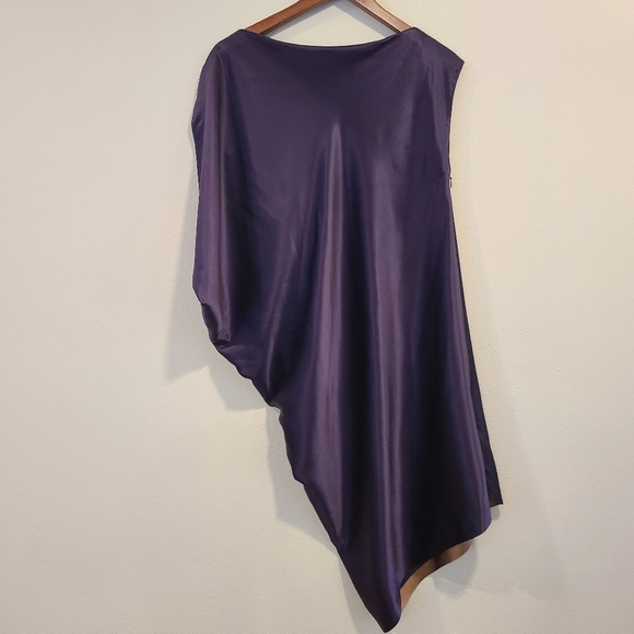 Ports 1961 Asymmetrical Iris Purple Silk Dress - Picture 4 of 5